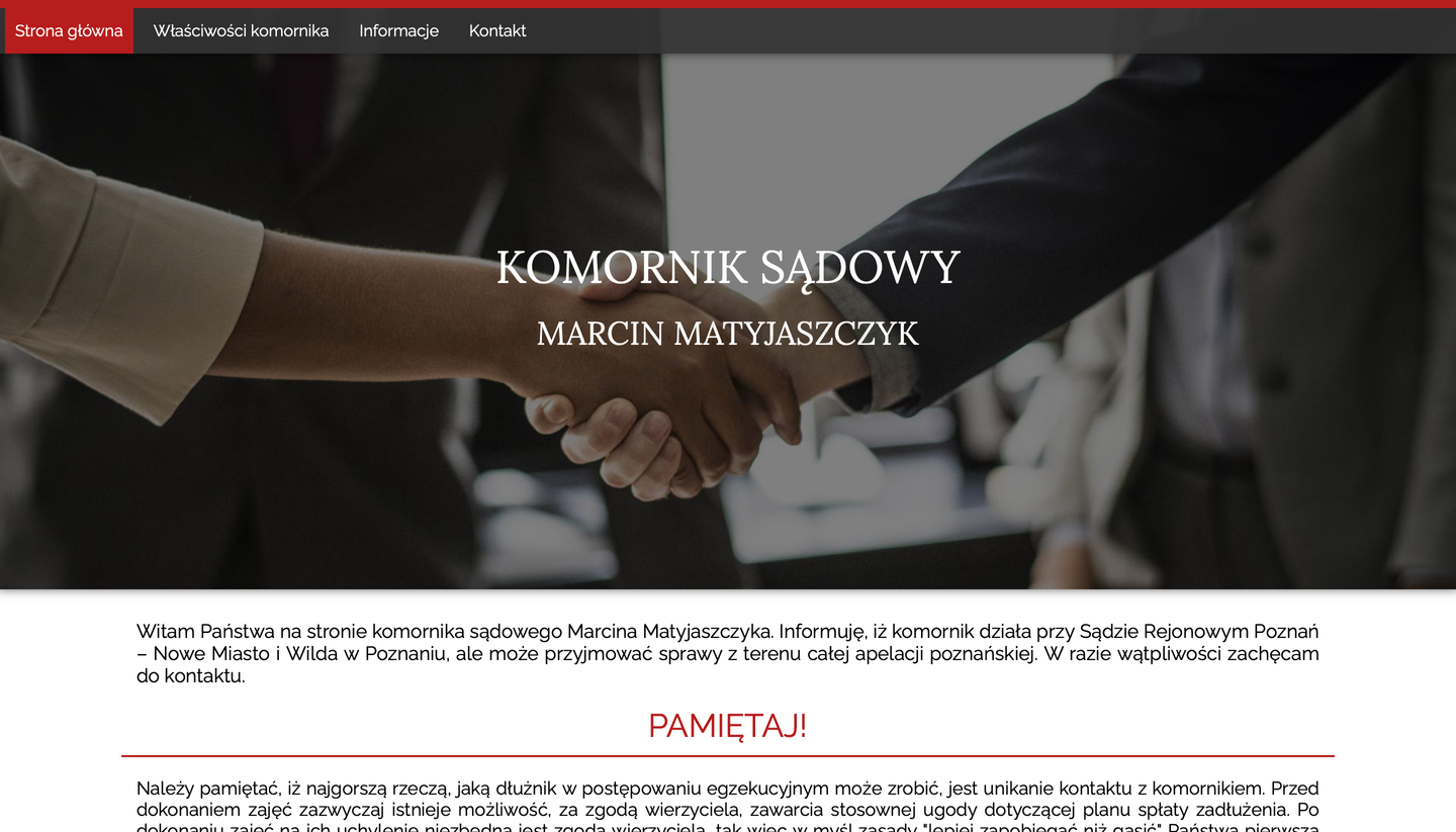 Image of Komornik Wilda homepage