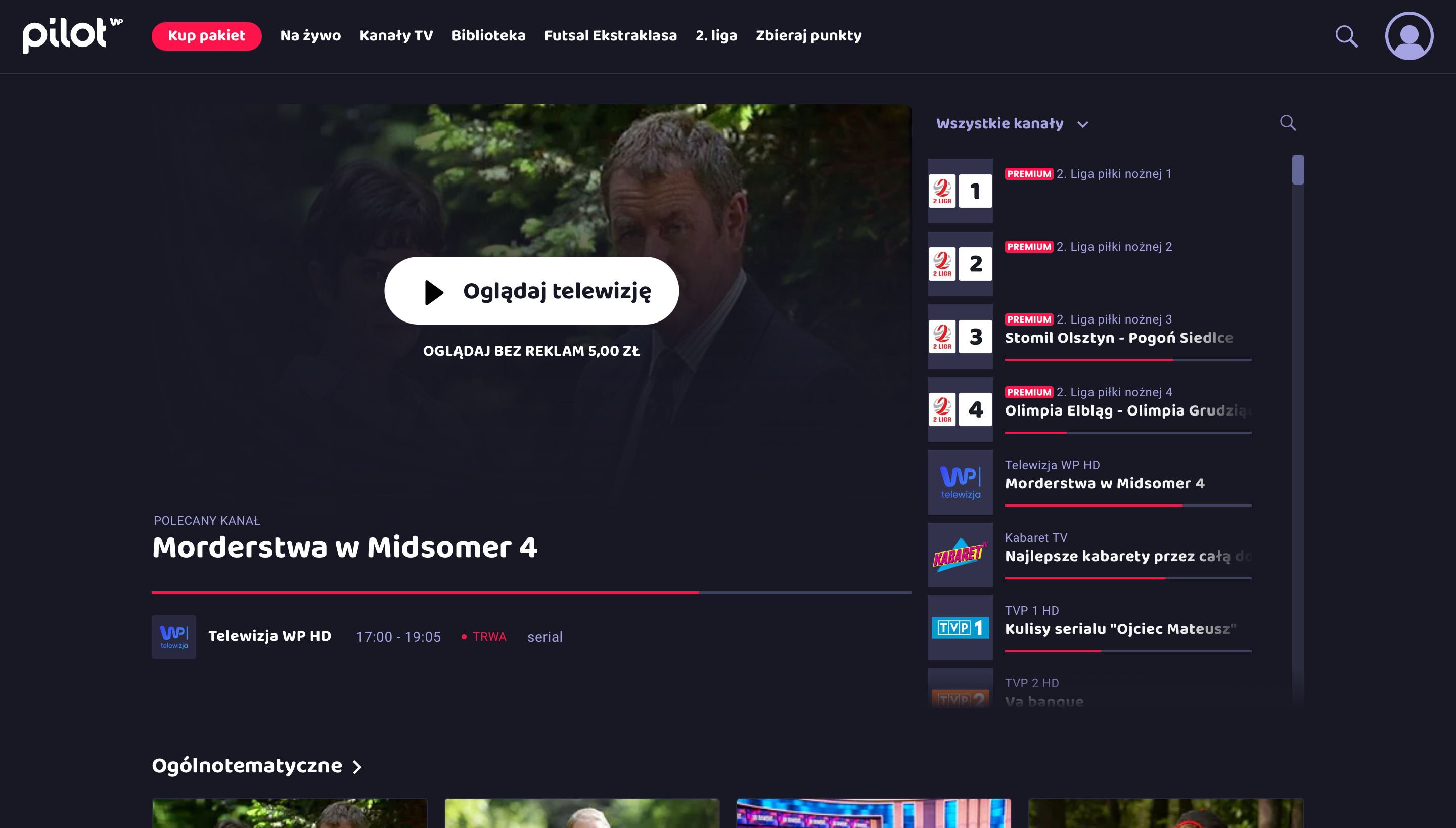 Image of homepage from WP Pilot app